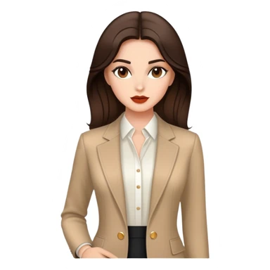 Elegant brunette model with stylish outfit sticker