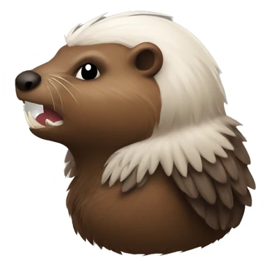 Evil winged beaver side profile sticker
