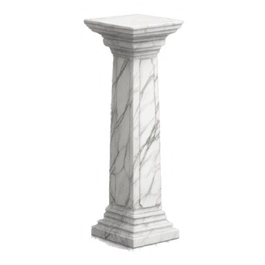 a white tall thin marble pedestal sticker