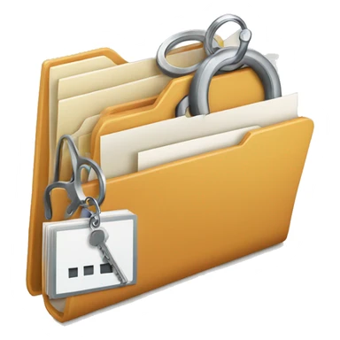 folder with documents and keys on it sticker