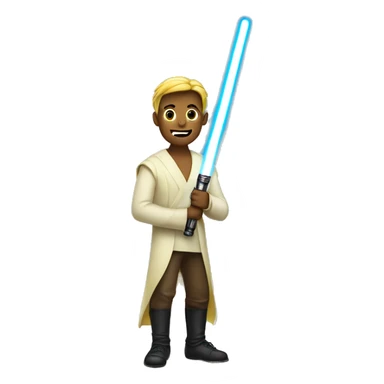 Guy standing on banana holding light saber  sticker