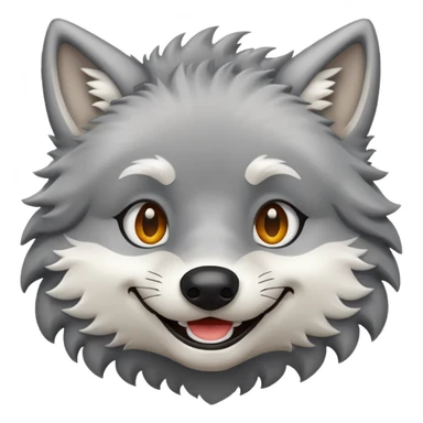 Generate a happy wolf emoji sticker