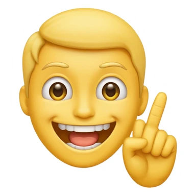 Emoji smiling with index finger in teeth sticker
