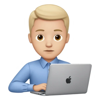 30s male office worker working in front of laptop sticker