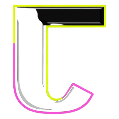Cyrillic capital letter Б (Be) with bright neon glowing effect sticker