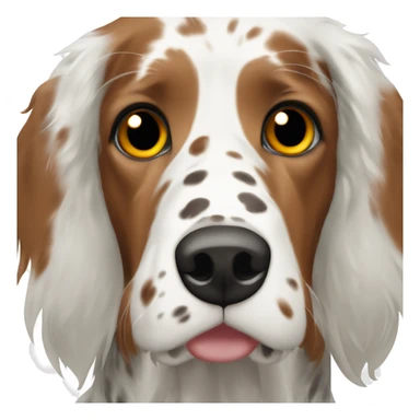English setter witt black ear and brown face sticker