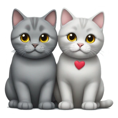 Two Grey british shorthair cats in love sticker