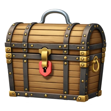 closed treasure chest with a lock sticker