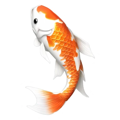 Platinum white long finned short bodied koi fish sticker