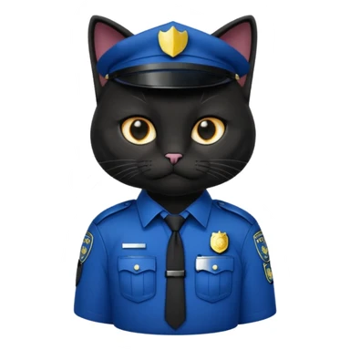 black cat police sticker