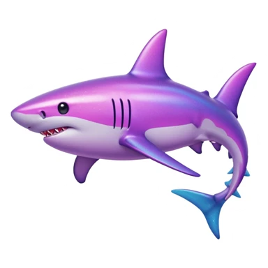 glitter purple and pink shark sticker