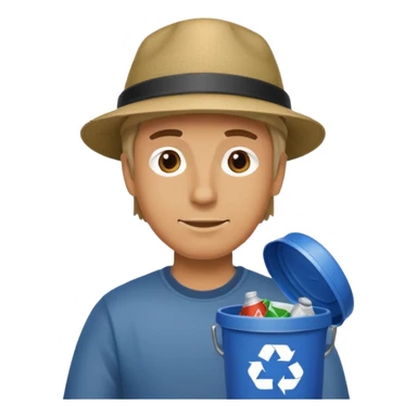 full side body man put the trash in can sticker