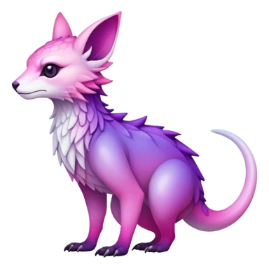Cool Edgy Purple-pink-white-gradient ethereal badass Fionbri-Vernid-Trico-animal-creature full body sticker