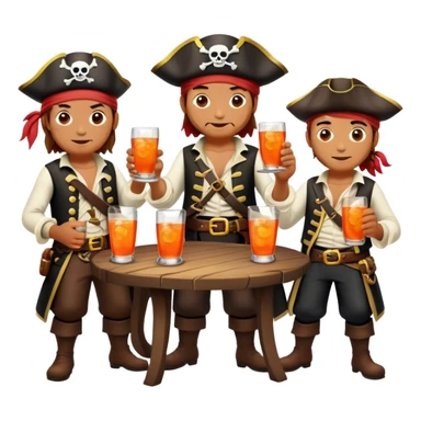 family of pirates drinking aperol sticker