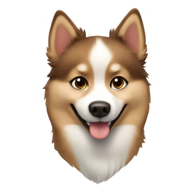 Brown and white Pomsky in the show happy sticker
