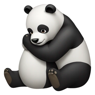 a bear hugging a panda  sticker