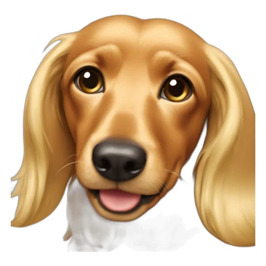 blonde long hair dachsund sticker