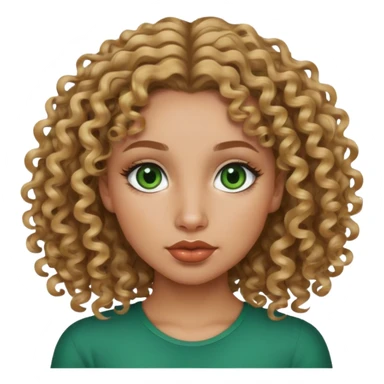 dark blonde girl with curly hair and hazel/green eyes duck face sticker