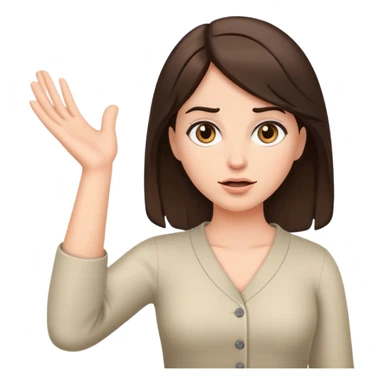 Brunette female shrugging sticker