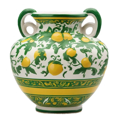 Deruta vase white green and yellow  sticker