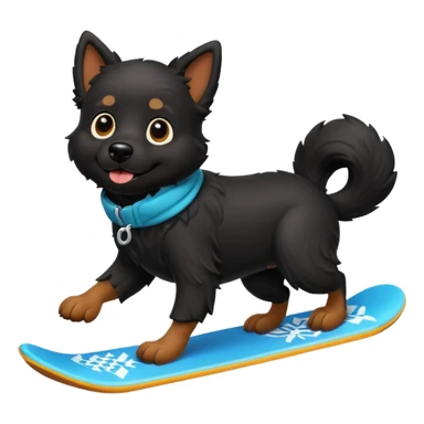 black dog snowboarding sticker