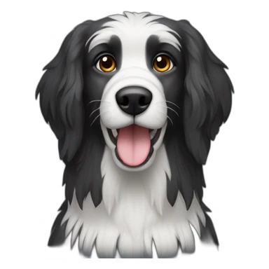 black griffon dog with really not much white hairs only under mouth and on eyebrows sticker