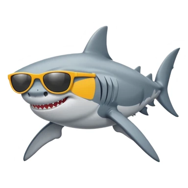 Shark with sunglasses and body sticker