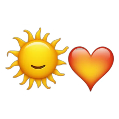 Sun and heart sticker