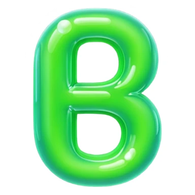 neon green bubble letter D sticker