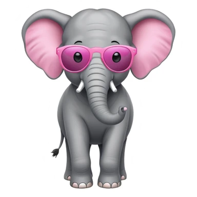 Elephant wearing pink sunglasses sticker