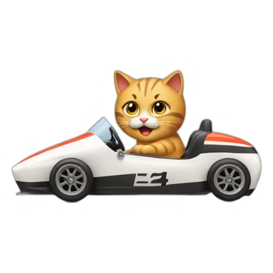 Cat driving a race car sticker