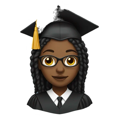 black woman with dreadlocks graduation sticker