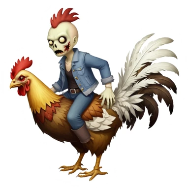 zombie riding a chicken  sticker