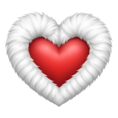 heart made out of white fur sticker