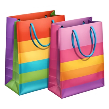 2 beautiful shopping bag with details sticker