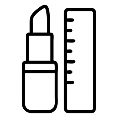 lipstick and a ruler sticker