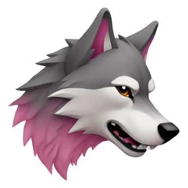 wolf head in profile in one pink color  sticker