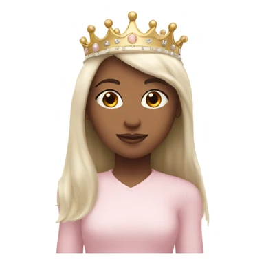 White and pastel pink crown sticker