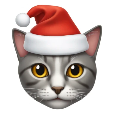 cat wearing santa hat sticker
