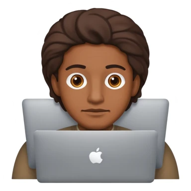 Brown guy behind macbook pro sticker