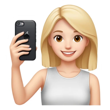 smiling girl taking a selfie sticker