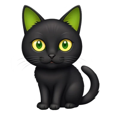 Black cat whith yellow-green eyes  sticker