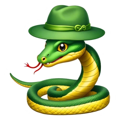 Snake wearing a hat sticker