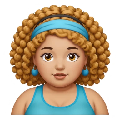 curly fat girl with headband, sportsy sticker