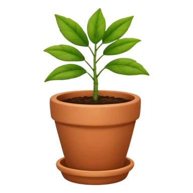 flowerpot with plant sticker