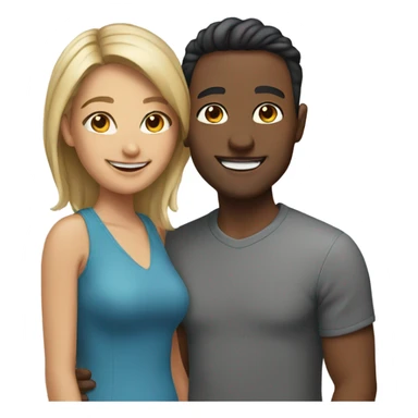 mixed couple smiling sticker