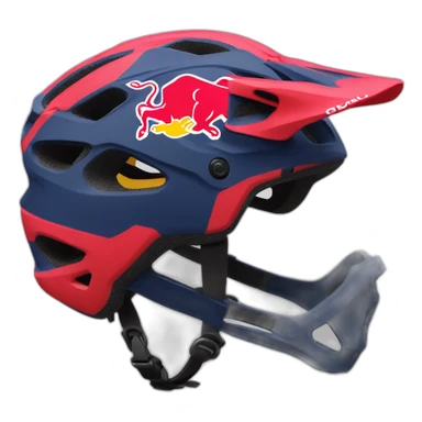 mountain biker red bull helmet head sticker