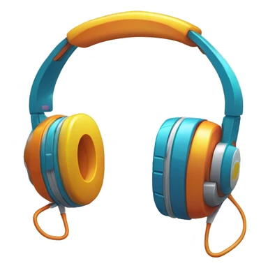 Bright colored Walkman with headphones attached sticker