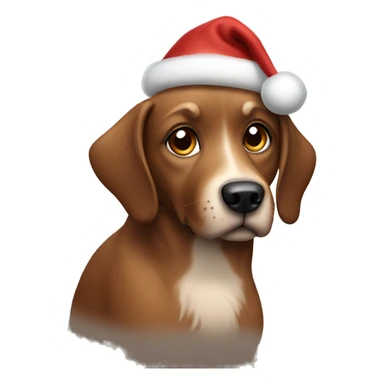 Brown Christmas dog sticker