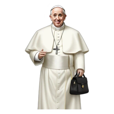 Pope Francis with his balenciaga coat sticker